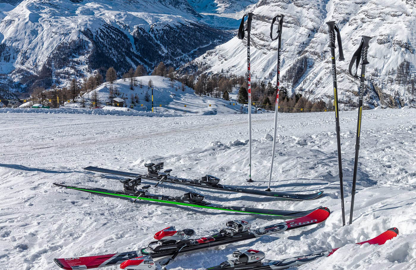 Ski Poles in the Snow